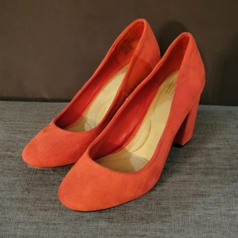Apt 9: Red Hot Chunky Heels In Size 8 With Round … - image 2